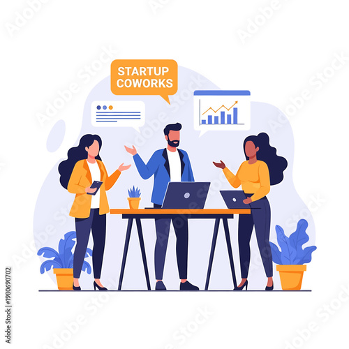 Business people working at office desk 1.