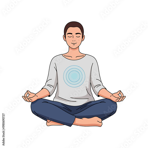 Young woman sitting in meditation posture.