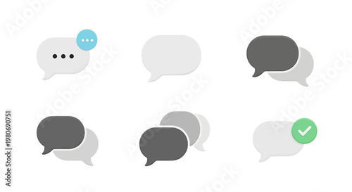 Speech bubbles with check marks.