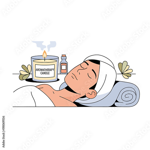 Woman Relaxing Face Mask Treatment.