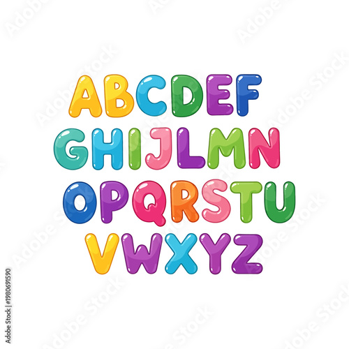 Colorful alphabet letters in plastic 6.