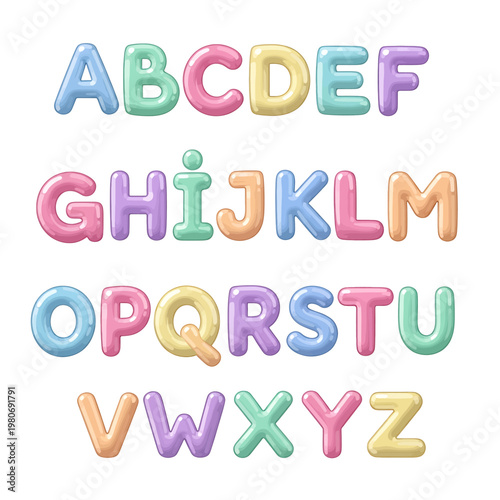 Colorful Alphabet Letters in Pastel 1.