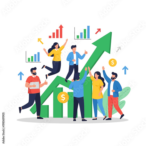 Business people celebrating success together.