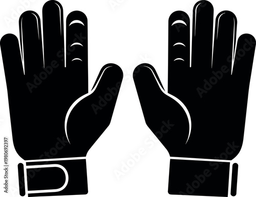 Cricket wicket keeping gloves silhouette protective gear for catching fielding