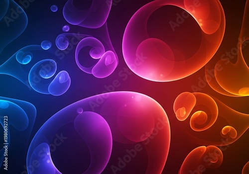 Abstract swirling forms in gradient colors for backgrounds and design