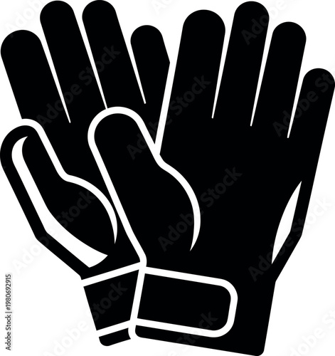 Cricket wicket keeping gloves silhouette protective gear for catching fielding