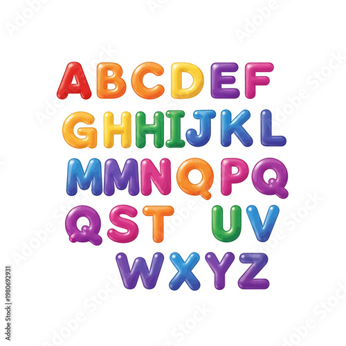 Multicolored Alphabet Letters in Plastic 5.