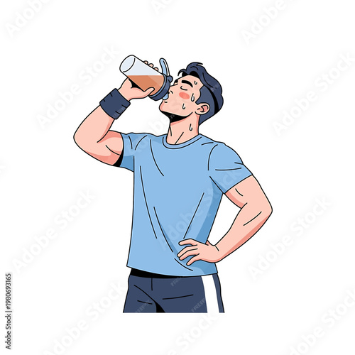 Man drinking from a bottle 1.