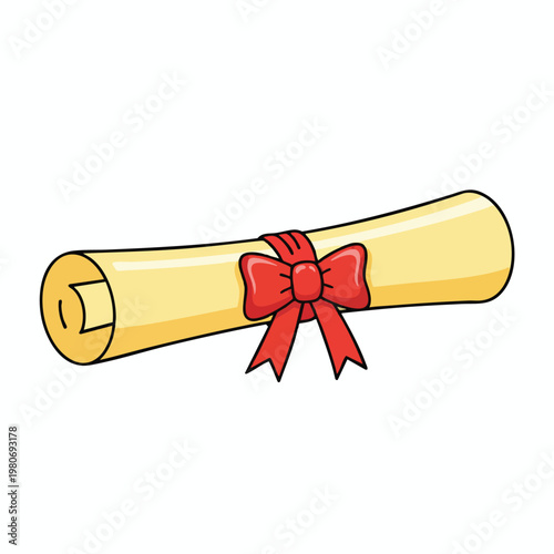 Graduation Certificate Roll with Red Ribbon for Celebrations and Ceremonies
