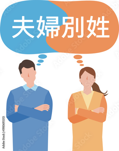 夫婦別姓について考える男女