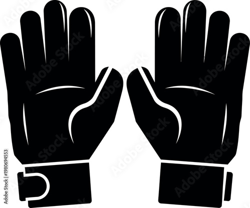 Cricket wicket keeping gloves silhouette protective gear for catching fielding