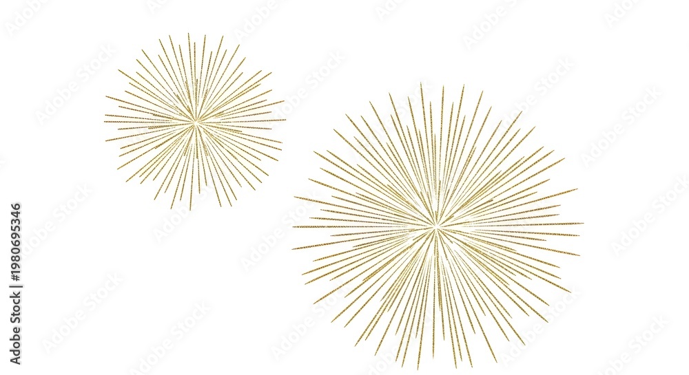 Fototapeta premium Gold glitter firework burst isolated on white background