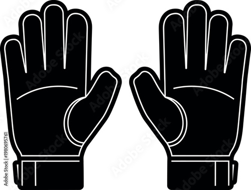 Cricket wicket keeping gloves silhouette protective gear for catching fielding