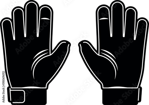 Cricket wicket keeping gloves silhouette protective gear for catching and fielding