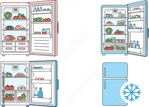 Fresh Green Salad Illustration Collection Featuring Healthy Vegetable Bowls with Dressing, Citrus Toppings and Leafy Ingredients for Diet and Nutrition Design Isolated on White Background