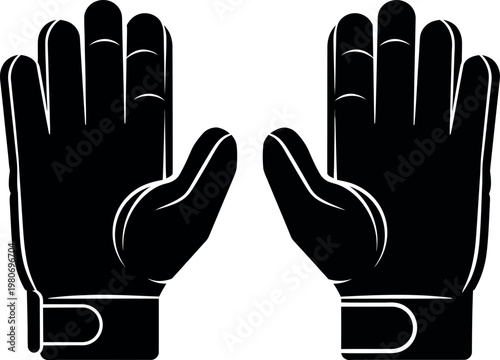 Cricket wicket keeping gloves silhouette protective gear for catching and fielding