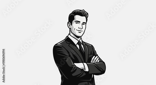 Smiling man in a suit with arms crossed