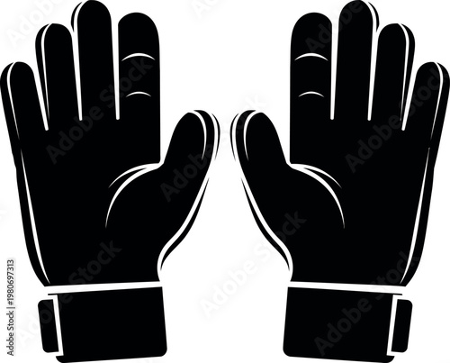 Cricket wicket keeping gloves silhouette protective gear for catching and fielding
