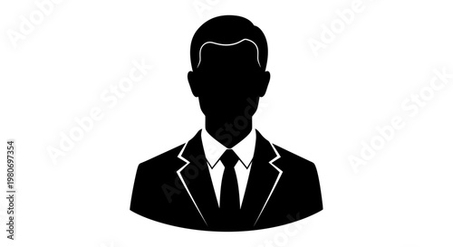 Professional Business Man Silhouette Wearing a Suit and Tie