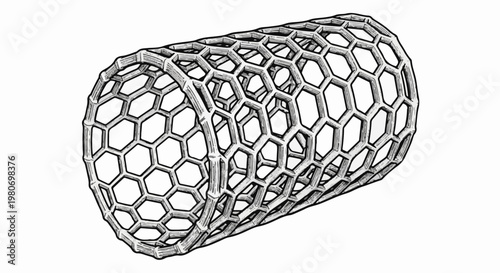 Stylized drawing of a single walled carbon nanotube structure