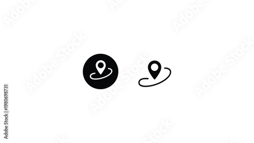 location route icon set with map pin path navigation symbol minimalist vector illustration for gps tracking direction ui design