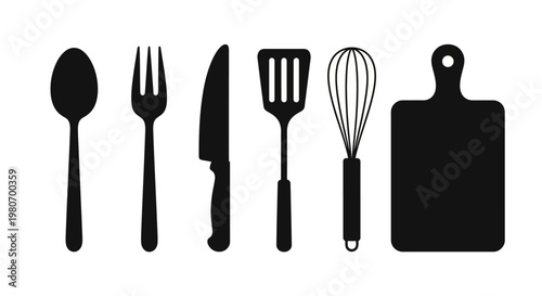 Kitchen Utensils and Cutlery Set.
