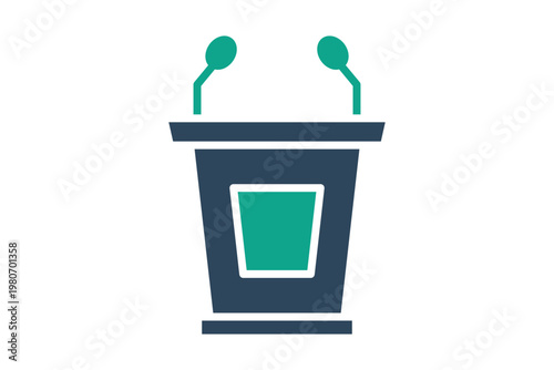 Podium solid icon. Icon related to briefings. Government elements vector illustration
