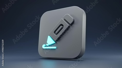 Gray download button with glowing icon.