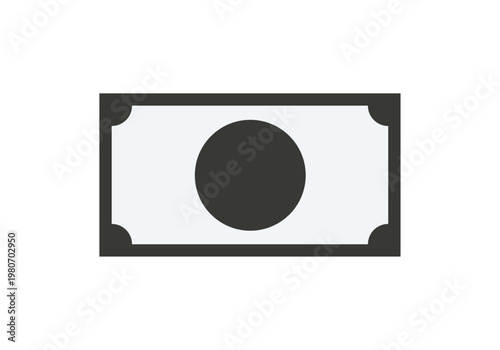 Icono de billete bancario como representación de dinero en efectivo y finanzas