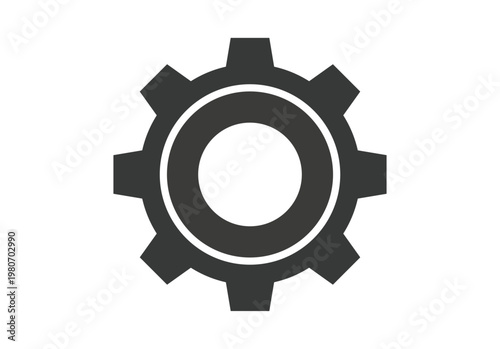 Icono de engranaje mecánico simple para representar configuración o industria