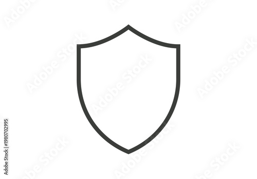 Icono de escudo lineal que representa protección y seguridad