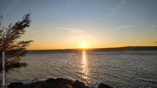 Sunset on Bolsena lake. Viterbo, Lazio. Italy
