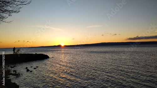 Sunset on Bolsena lake. Viterbo, Lazio. Italy