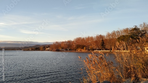 Sunset on Bolsena lake. Viterbo, Lazio. Italy