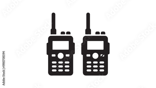 Two Black Walkie Talkies For Communication Concepts