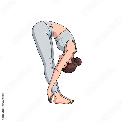 Woman doing downward facing dog yoga 5.