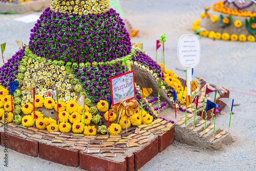 PHITSANULOK, THAILAND - April 9,2026: Thai people come to build the Sand Pagoda for return the sand to the temple on Songkran festival at Ratchaburana temple in Phitsanulok Thailand.