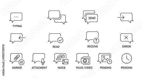 Email icons and communication symbols 1.
