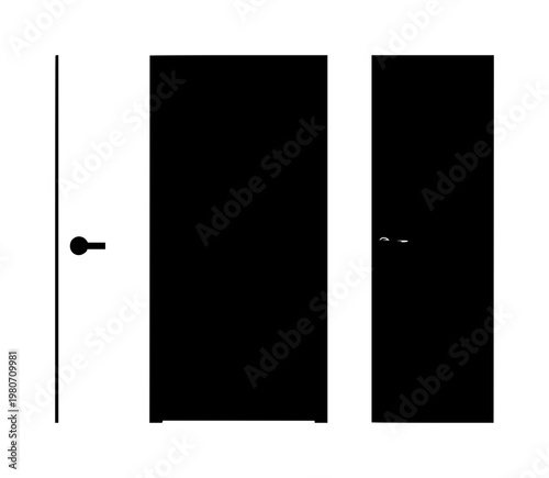 Door with handle design featuring entrance, exit, doorway, gate with house and home elements