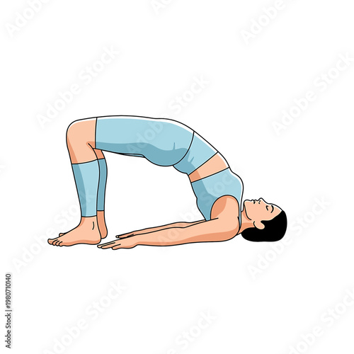 Woman in yoga wheel pose stretch.