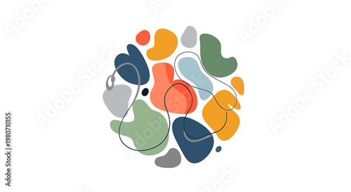 Colorful abstract shapes design element.