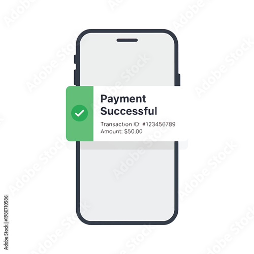 Smartphone Payment Successful Notification Screen.