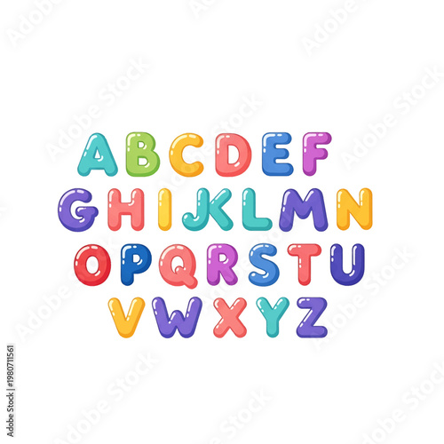 Multicolored Alphabet Letters in Plastic 2.