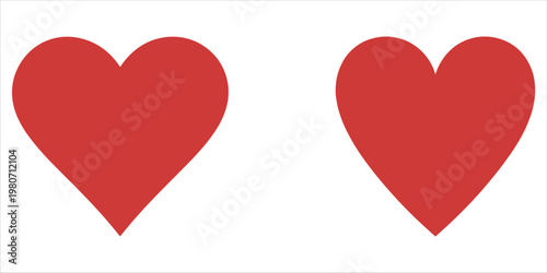 Two Red Hearts Side By Side On White Background love symbol