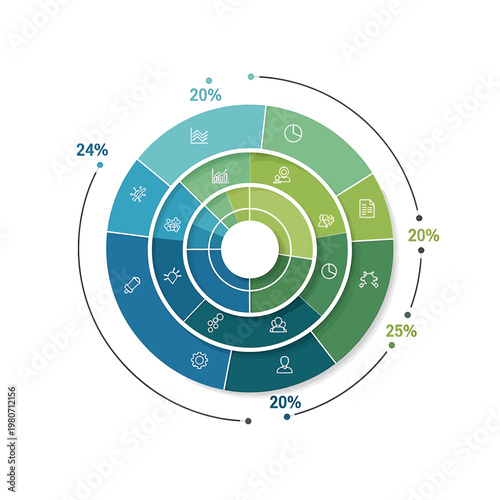 Colorful Business Infographic Chart Graph.
