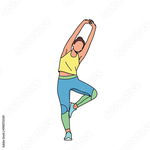 Woman doing yoga in studio 1.