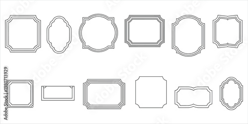 Collection of Decorative Ornate Vintage Style Frames and Borders on White Background Keywords: frame, border, decorative, ornate, vintage