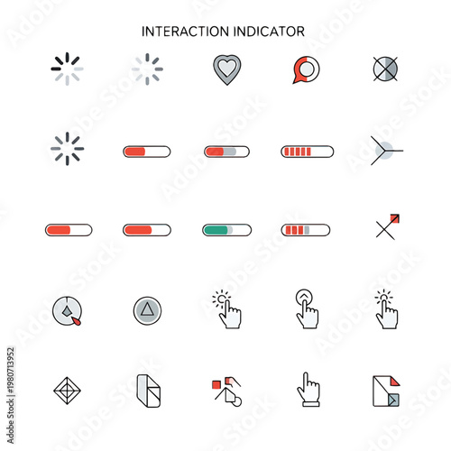 Interaction Indicator Icons Set.