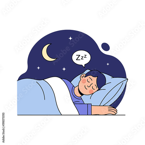 Woman Sleeping Peacefully in Bed.