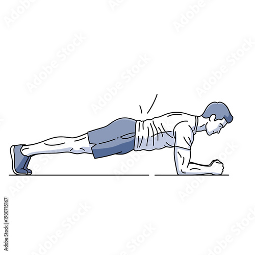 Man doing plank exercise with form.